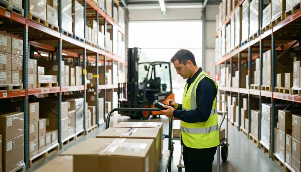 Comprendre une photo de logistique en entrepôt